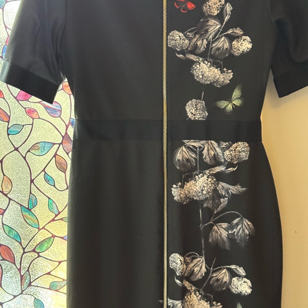 Ted Baker Black Dress with Floral and Butterfly Design - Picture 13 of 14